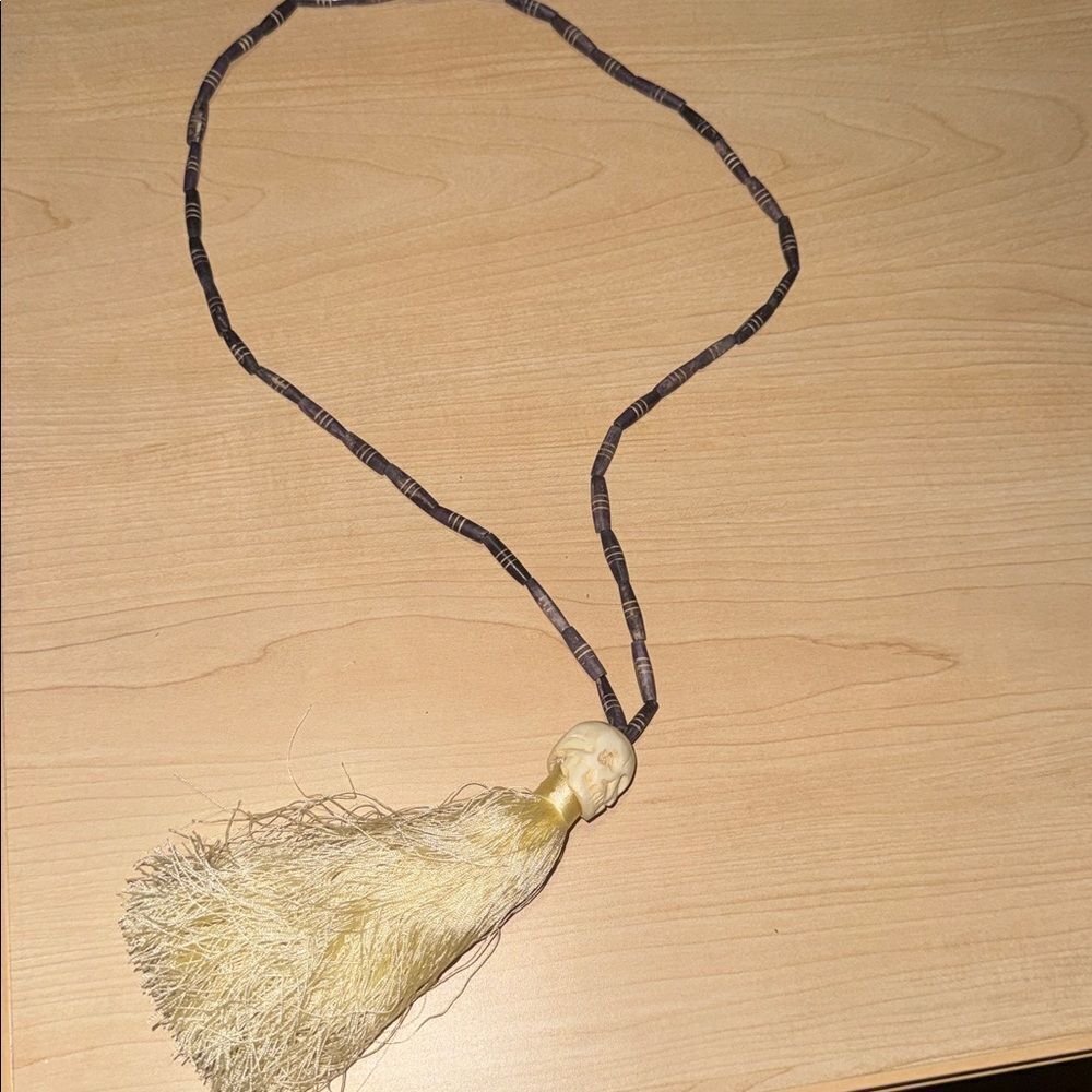 Long Tassle Necklace - VINTAGE Hand Beaded BRAND NEW - Never Worn Purple Beads